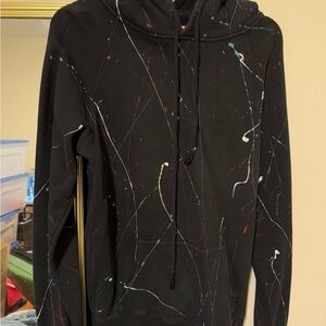 Yves Saint Laurent Black Splatter Paint Men's Hoodie